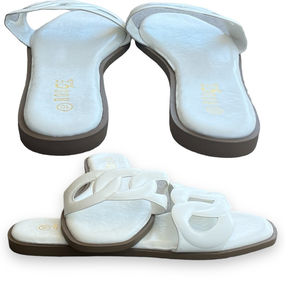 Rouge Size 10 Flat White Sandal - Picture 4 of 6